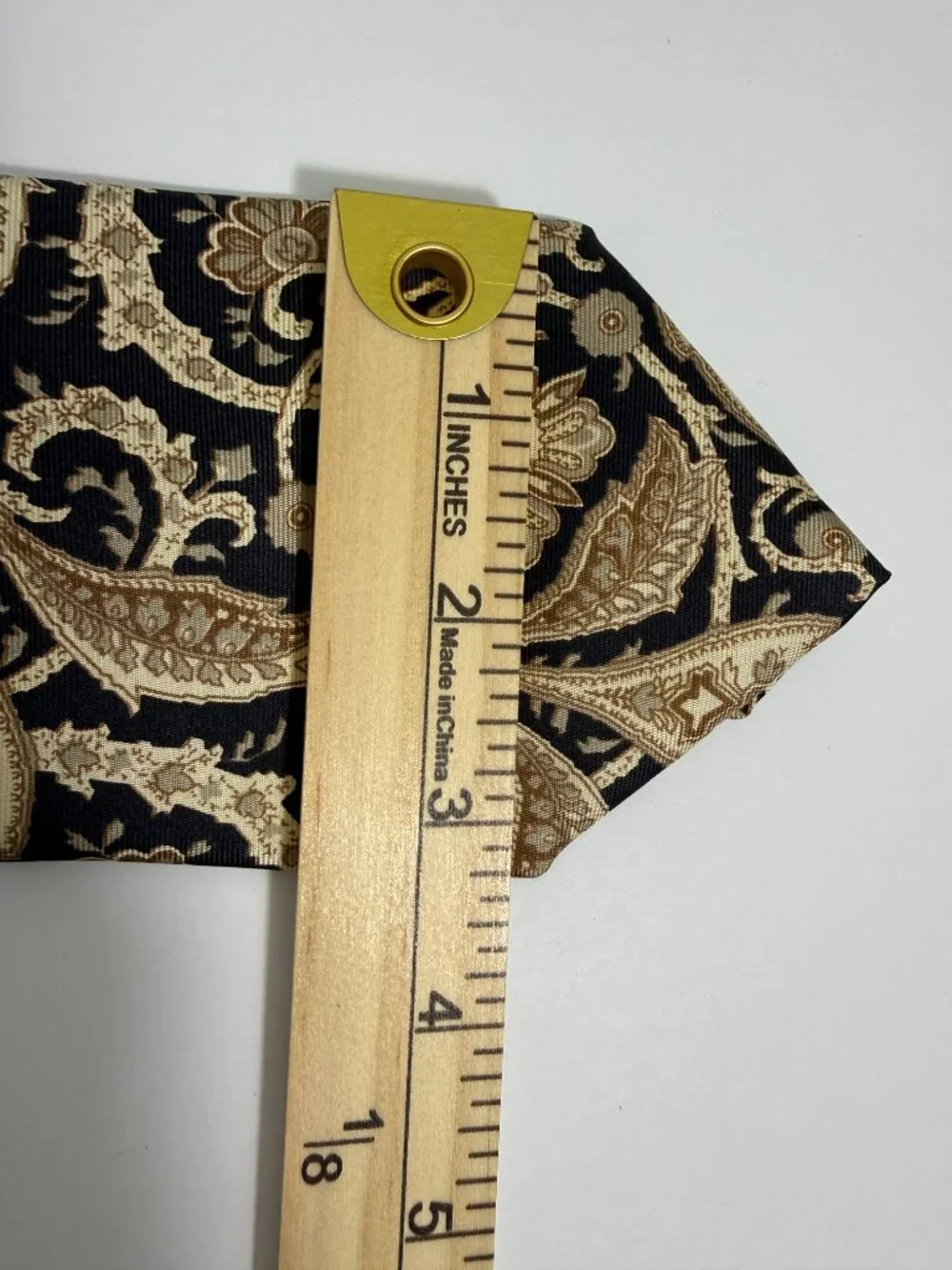 Vintage Kuppenheimer Tie Italian Silk Made USA Paisley Black Gold Tan Baroque